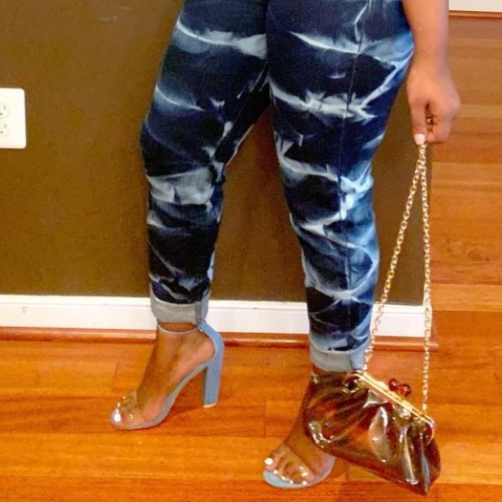 Denim heels